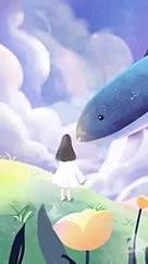 蓝天之下鲸鱼与少女视频的预览图